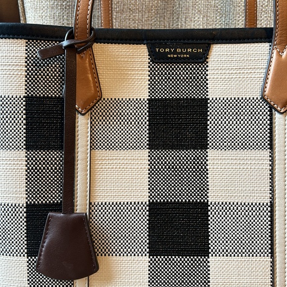 Tory Burch Gingham Tote - Picture 2 of 14